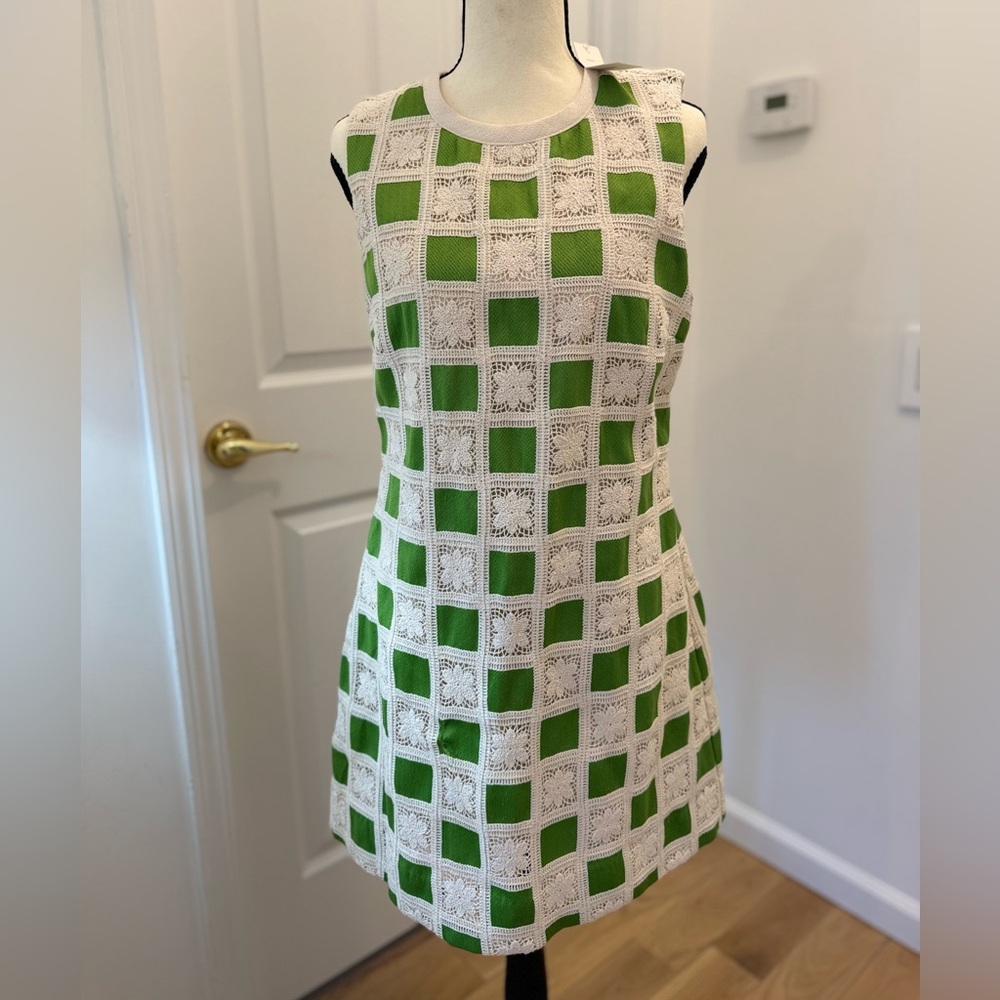 English Factory Crochet Patchwork Shift Dress NWT - image 2